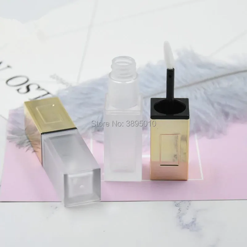 3ml Frosted Lip Gloss Tube with Gold Cap, Empty Makeup Beauty Lipstick Container,Portable Women Lip Gloss Bottle F234