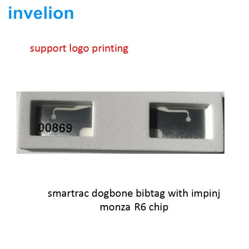 European 865-868MHZ bib tag uhf RFID Dogbone Chip Timing Systems for marathon running competitors rfid sticker to runner number