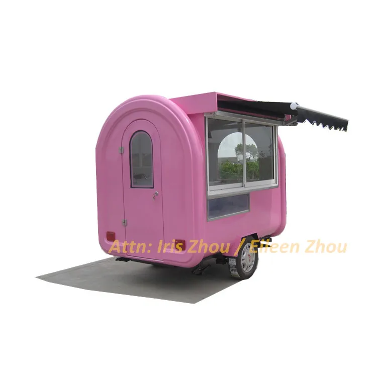 Hot sale 2.8m street vending cart can customized mobile foot truck cart China mobile food trailer cart with canopy