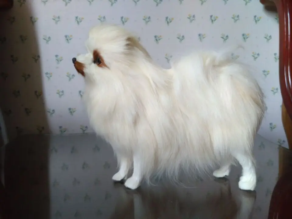 

about 23x10x20cm Pomeranian dog furry fur dog model polyethylene & furs handicraft, home decoration Xmas gift s55