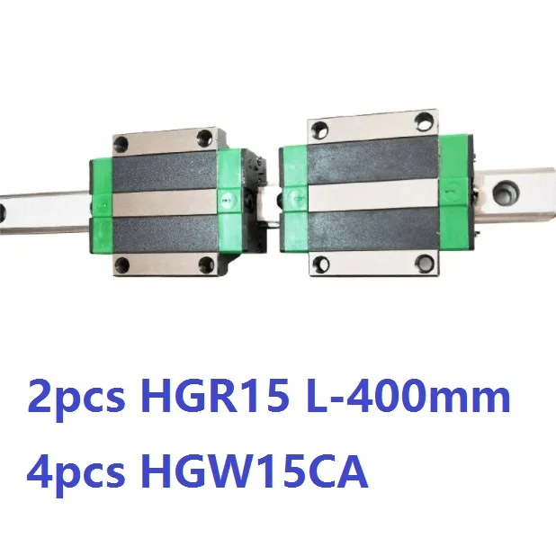 

2pcs China made HGR15 L-400mm linear guide / rail + 4pcs HGW15CA / HGW15CC linear blocks carriage flange CNC