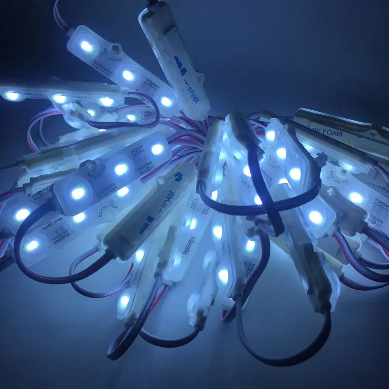 50pcs 1.5W LED Module lighting SMD 5730 3 LEDs IP65 waterproof white warm white 1.2w DC 12V Advertising Light Led Sign Backlight