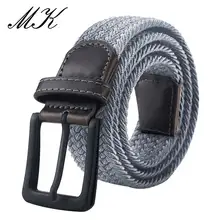 Maikun cintos de lona para homens moda metal pino fivela militar tático cinta masculino cinto elástico para calças jeans