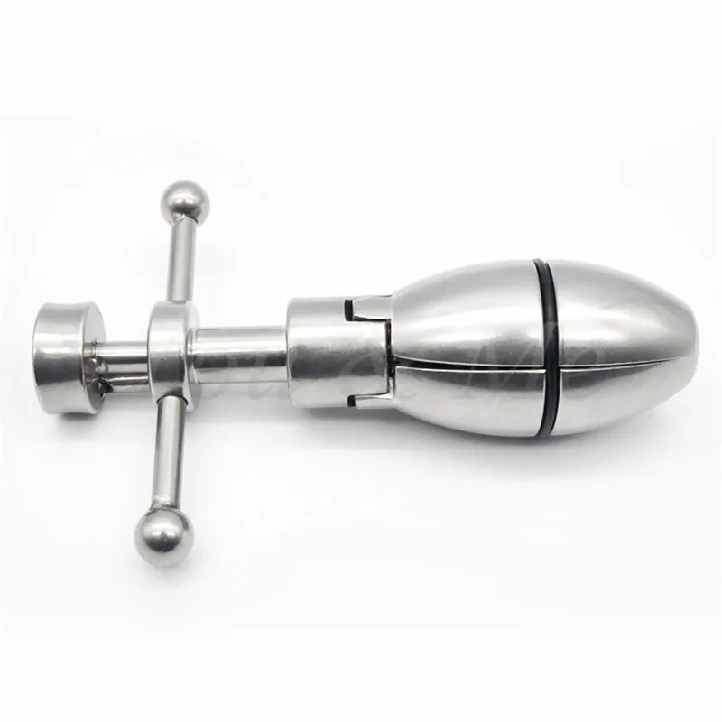 Locking butt plug,stainless steel stretching anal dilator plug with lock,anal extension toys dilatador anal beads balls toys