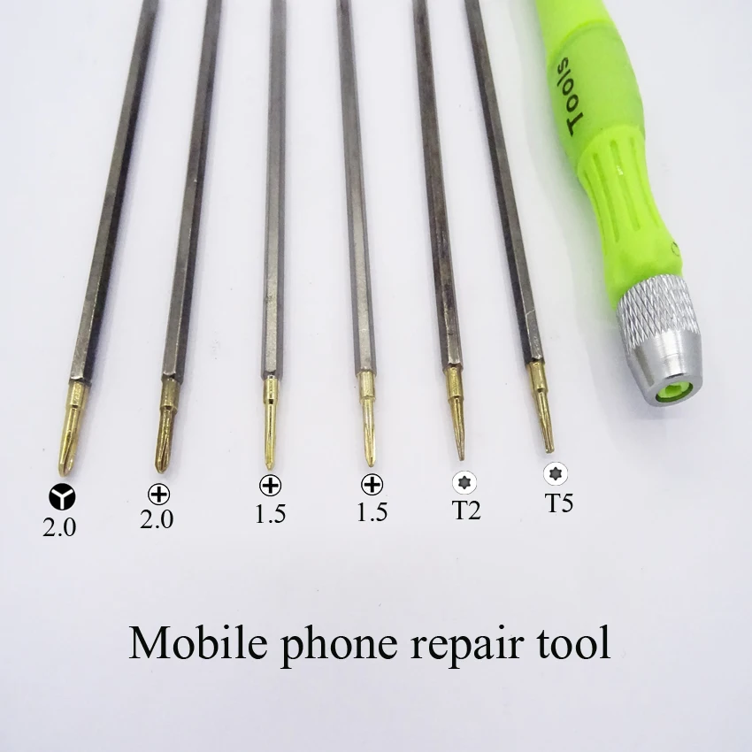 6 in 1 double head multifunction screwdriver set 1.5MM/0.8MM/2.0MM/T2/T4/T5/T6 for repairing Mobile phone and electronic product