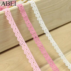 1cm Cotton Lace Trims DIY Patchwork Cotton Tape Ribbon Handmade Wedding Party Crafts Clothes Edge Sewing Cotton Fabric Material