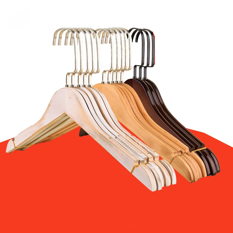 10pcs/lot Adult Children Wood Hangers For Clothes Rack Wooden Non-slip Clothes Hanger (30pcs Can LOGO)