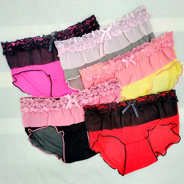 Renda Mesh Patchwork Celana Celana untuk Sissy See-Through Lingerie Seksi Gay Pria Pakaian Low Rise Slim Ketat Ulasan pria Celana