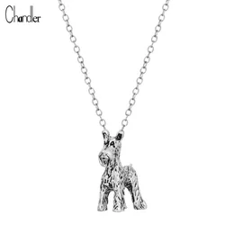 Antique 3D Realistic Schnauzer Charm Necklace Unisex Dog Animal Big Chain Infinity Zinic Alloy Classic Dainty Boho Brand Jewelry