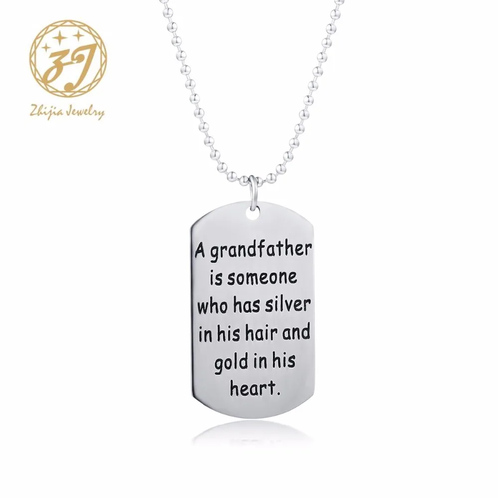 Stainless Steel Charm Necklace Tag letter 