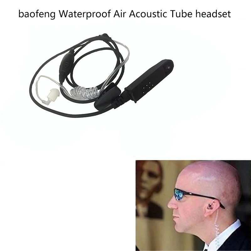 

Waterproof Radio Walkie Talkie baofeng uv-9r plus Covert Air Acoustic Tube PPT Earpiece For UV-XR BaoFeng A58 GT-3WP Headset Mic