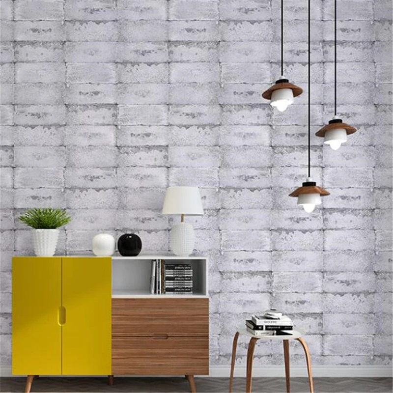 

beibehang Retro nostalgic antique wood grain industrial wind wallpaper brick pattern restaurant clothing store brick wallpaper