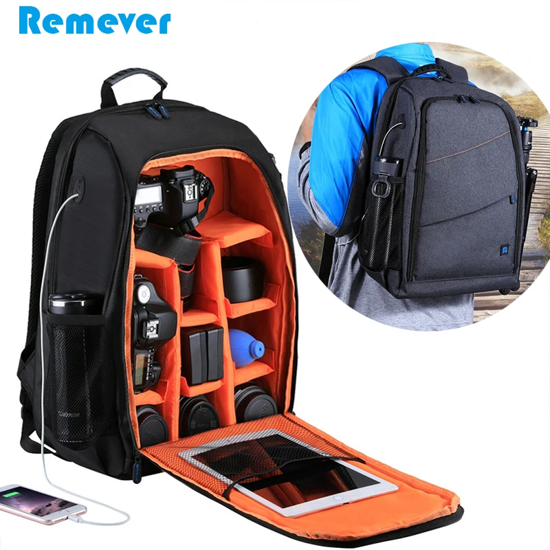 

Universal Waterproof Camera Bag with Compartments Multi-function Backpack for Sony Canon Nikon Samsung DSLR Cameras Accessories