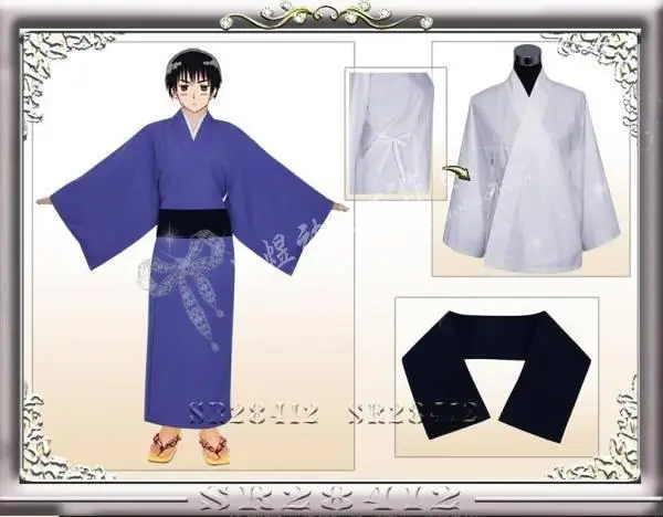 APH Axis Powers Hetalia Japan Honda Kiku Cosplay Costume Japan Kimono/Samurai Suit  Cosplay Costume