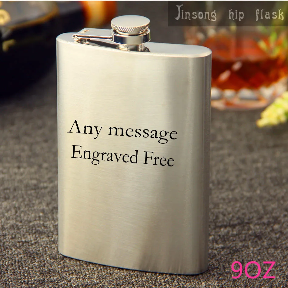 شخصية عالية الجودة من قارورة الورك الفولاذ المقاوم للصدأ 6oz-12oz مع صندوق أسود للبيع بالتجزئة ، هدية العريس ، هدية العريس ، أفضل رجل هدية