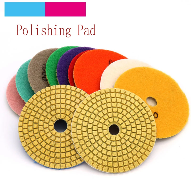 

5pcs/set 3/4 inch Diamond Wet Dry Polishing Pads 80/100mm Sanding Disc Polishing Marble Granite Polisher Diamond Tool