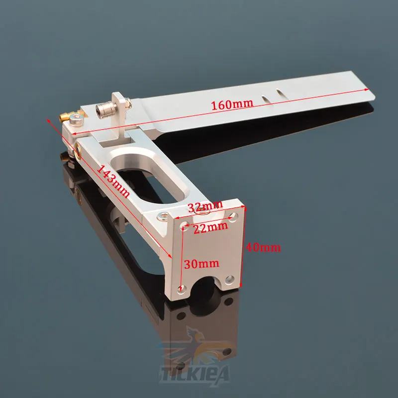 Good Quality T Type Holder CNC Aluminum Alloy 143 x160mm Rudder with Dual Water Pickup For Rc Boat