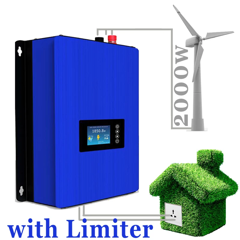 

2000W Wind Turbine Grid Tie Inverter with Limiter Dump Load Controller Resistor for 3 Phase wind generator