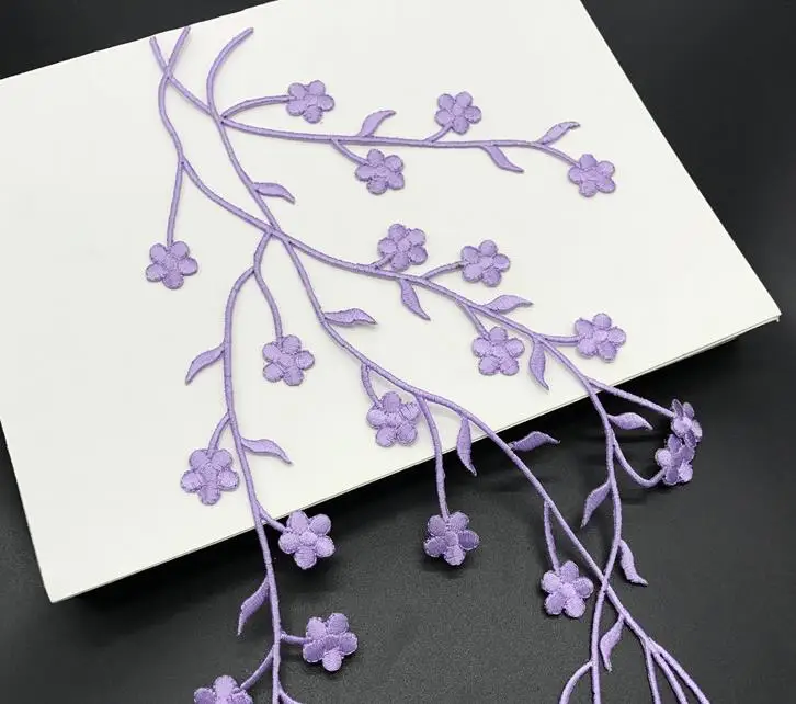 1 Stück Spitze Patch DIY Gold Silber Pflaumen blüte Stickerei Blumen applikation Stoff Aufkleber Kleidung Hochzeits dekoration ironisch – Detail 33