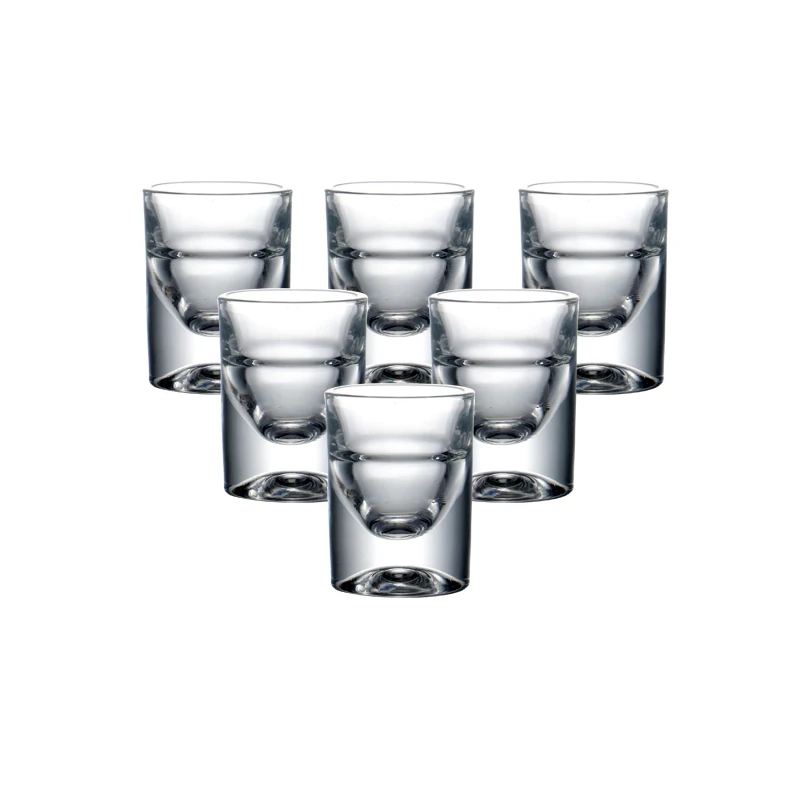 Set of 6pcs Heavy Lead Free Machine Made Shot Glasses for Christmas Gift Liquor Vodka Spirits Drinks Chinese Baijiu Whiskey 15ml