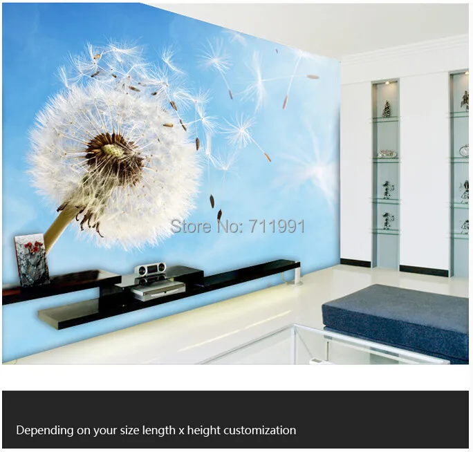 Free shipping custom 3D large murals aisle office sofa living room bedroom background wallpaper dandelion Garden