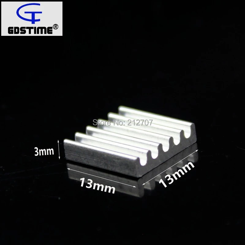 2000 Pcs Gdstime Aluminum Heat sink 13x13x3mm Chipset RAM Heatsink Radiator Cooler