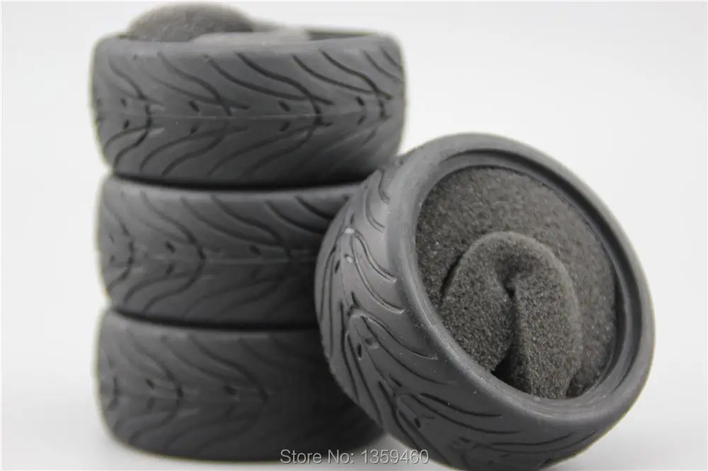 4pcs RC Model Car 1/10 Scale Soft Rubber Tires Tyre fits for 1:10 Touring Car 1/10 Tire