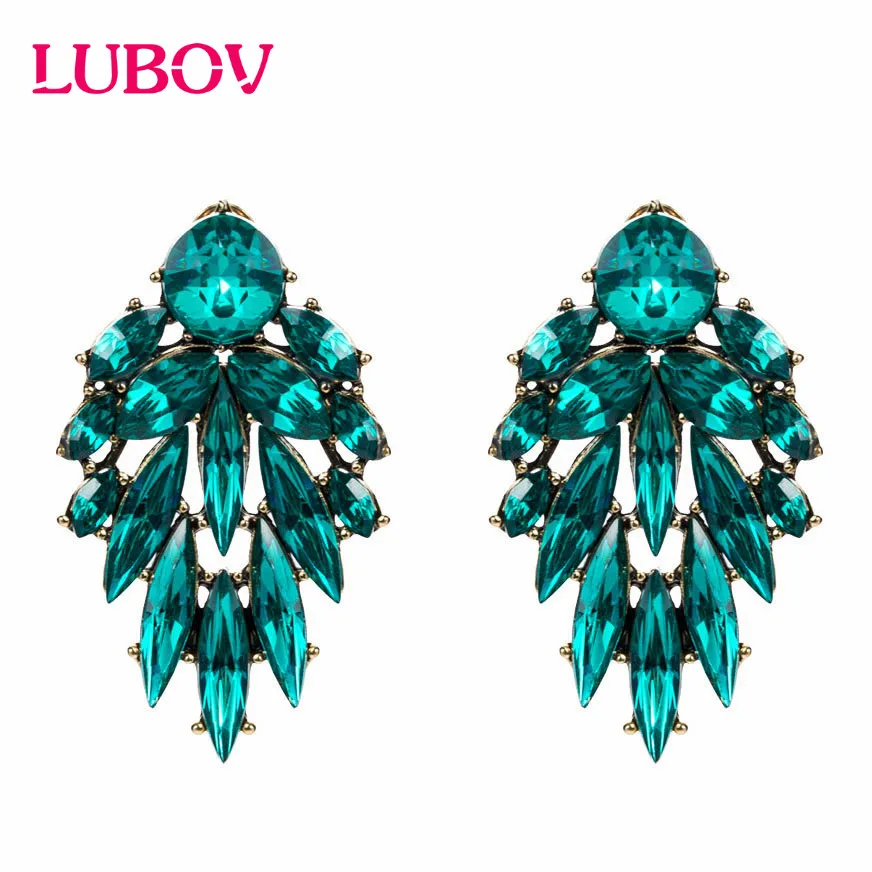 LUBOV Elegant Tree Shape Acrylic Opal Stone Stud Earrings Statement Women Piercing Earrings 2019 New Trendy Jewelry Gift