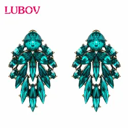 LUBOV Elegant Tree Shape Acrylic Opal Stone Stud Earrings Statement Women Piercing Earrings 2019 New Trendy Jewelry Gift