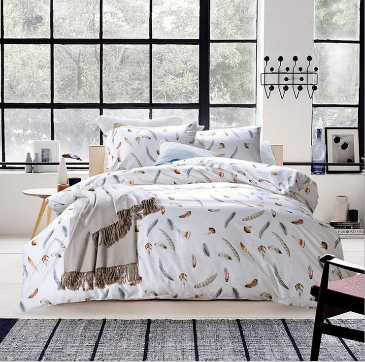 New Arrivals High-grade 60S Egyptian Long-staple Cotton Satin 4 Set Bedding Set Reactive Printed Duvet Cover Set