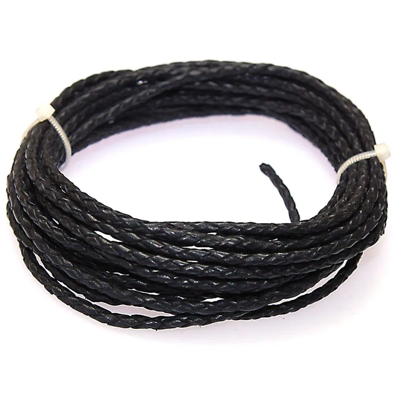 

5 Meters Genuine Leather Cord 3mm Braided Cowhide Genuine Real Leather Cords For DIY Jewelry Making Suppliers