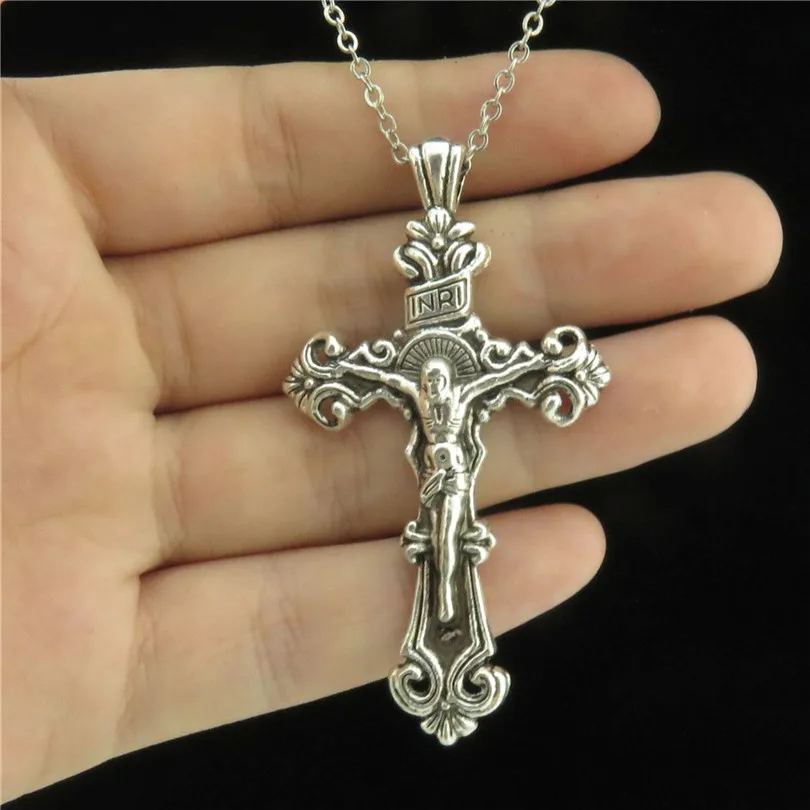 Classic Religion Jesus Faith Cross Charms Chain Necklaces чокер  For Women Choker Collares Mujer Party Gift Jewelry Making