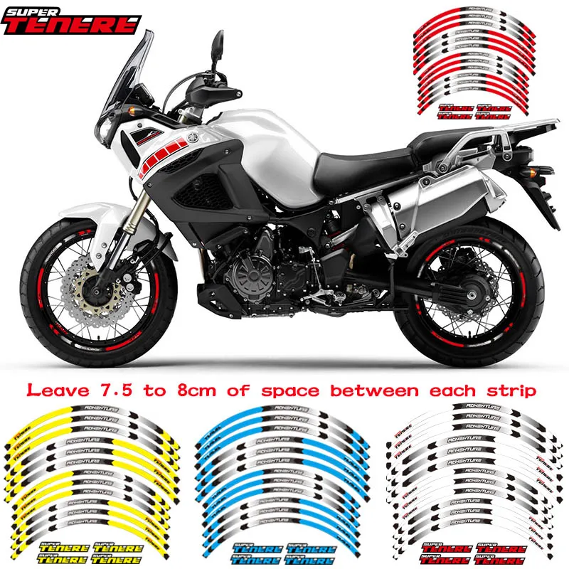 Motorcycle front and rear wheels Outer Rim Sticker Wheel Decals For yamaha XT1200Z ZE SUPER TENERE XT1200Z SUPER TENERE RAID