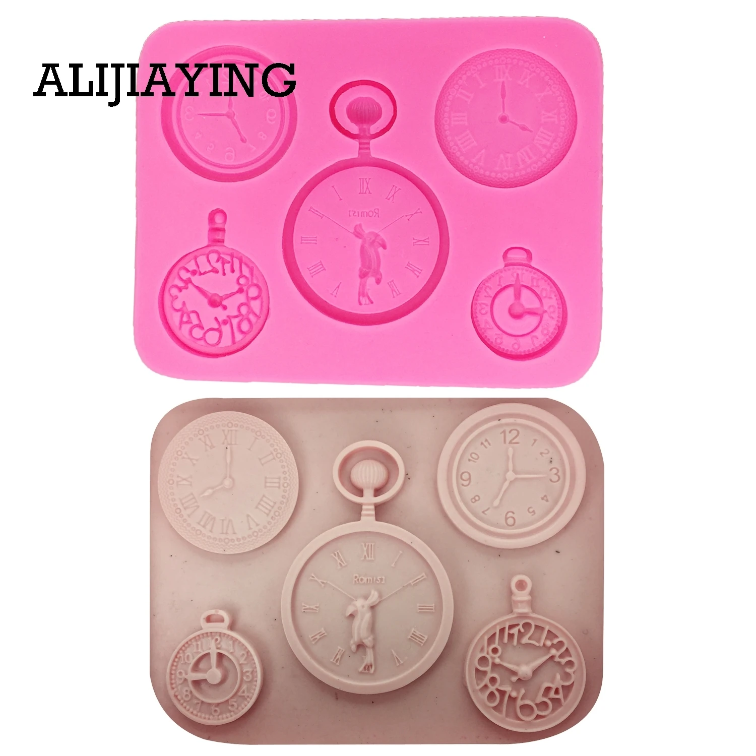 

M1317 DIY Clock silicone molds for 3D crafts Fondant Cake tool Watch Cupcake Decorating Tools molds for baking supply