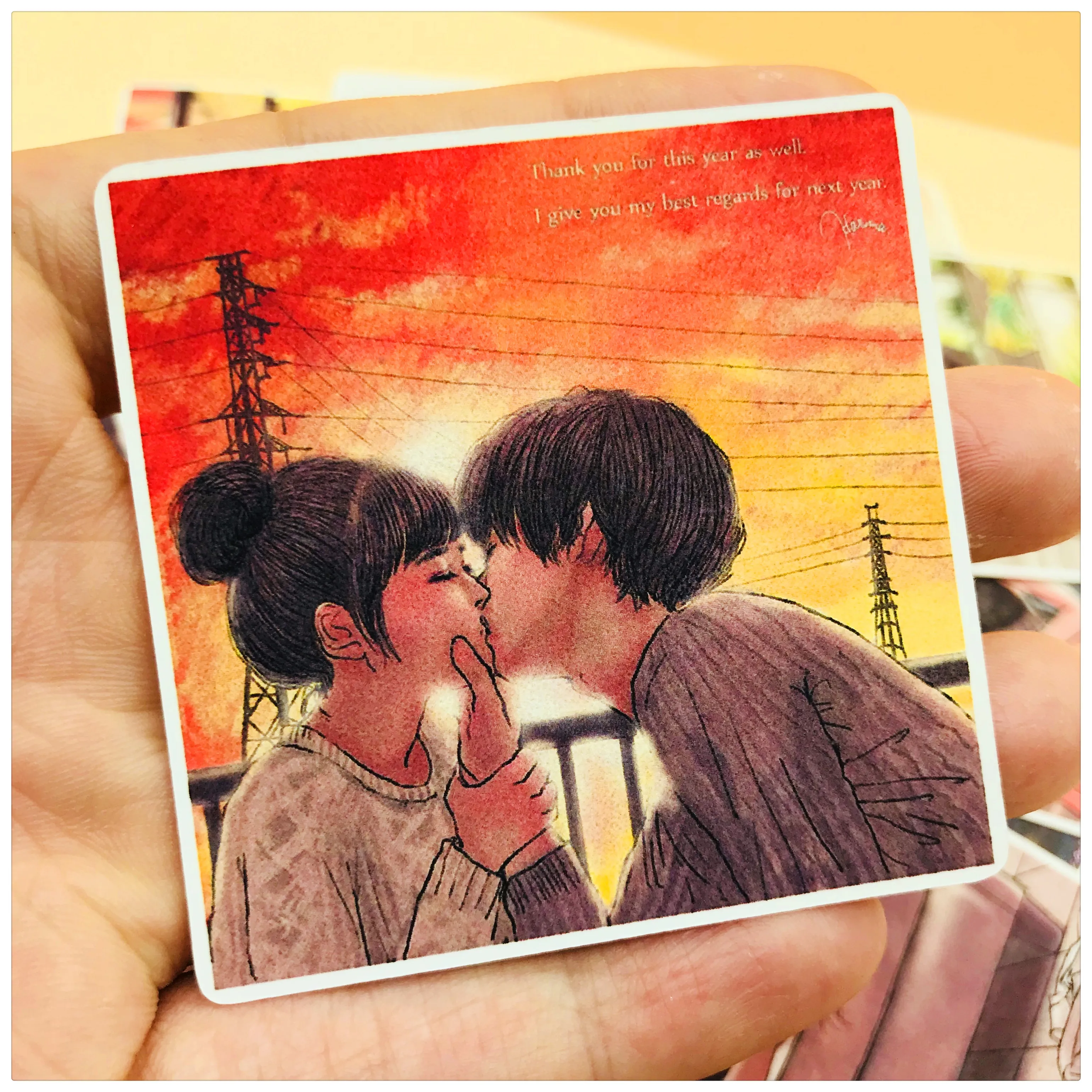 12 PCS Sweet Lovers Romantic Cute Korean Couple Stickers Decoration Stationery Diy Diary Scrapbooking Label Sticker Sexy Photo