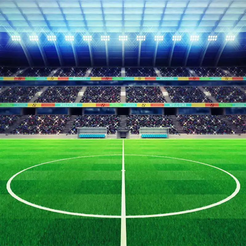 

10x10FT Stadium Audience Platform Green Soccer Field Football Court Custom Photo Backgrounds Studio Backdrop Vinyl 300cm x 300cm