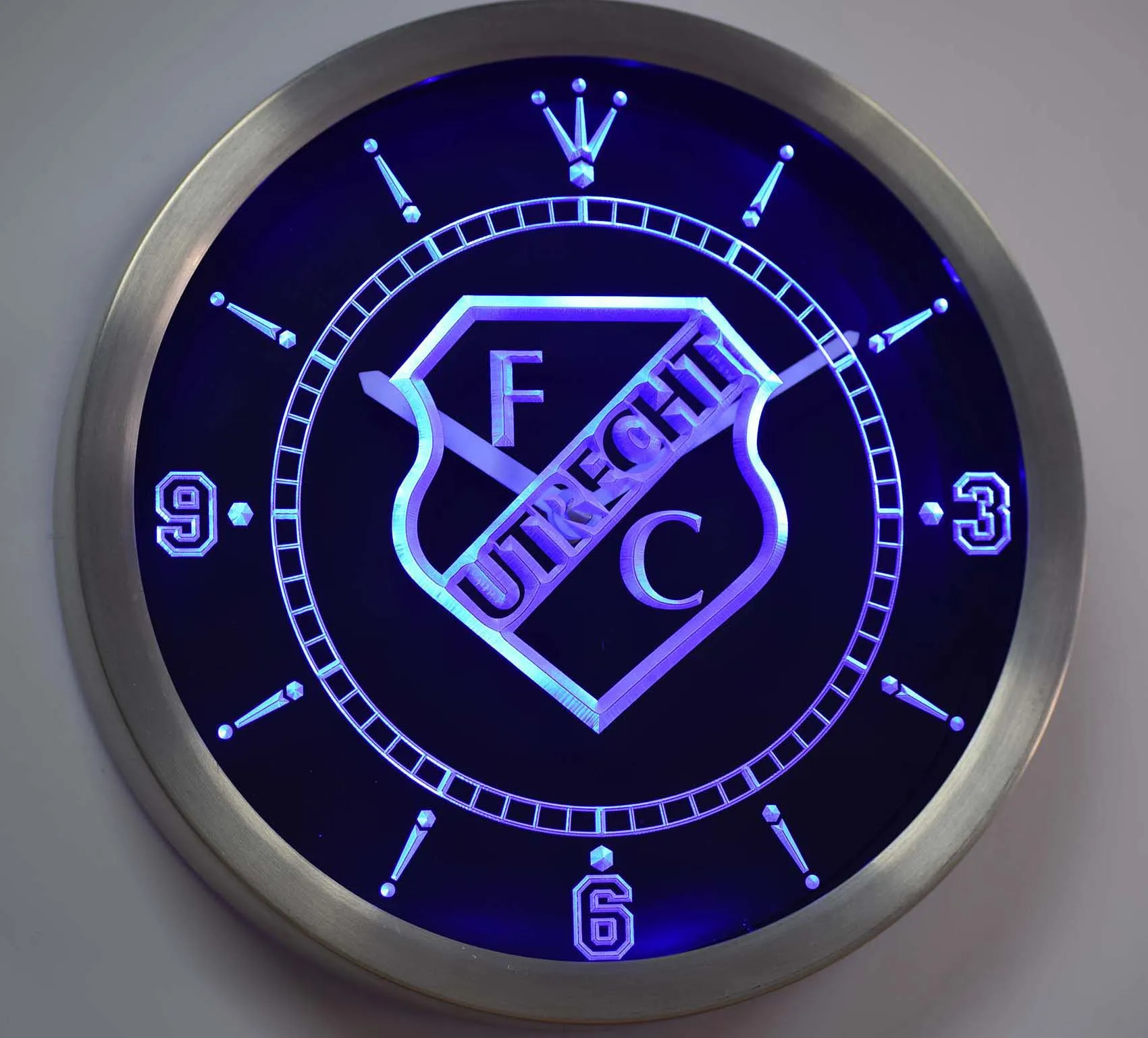 nc1007 FC Utrecht Football Club Eredivisie Neon Light Signs LED Wall Clock