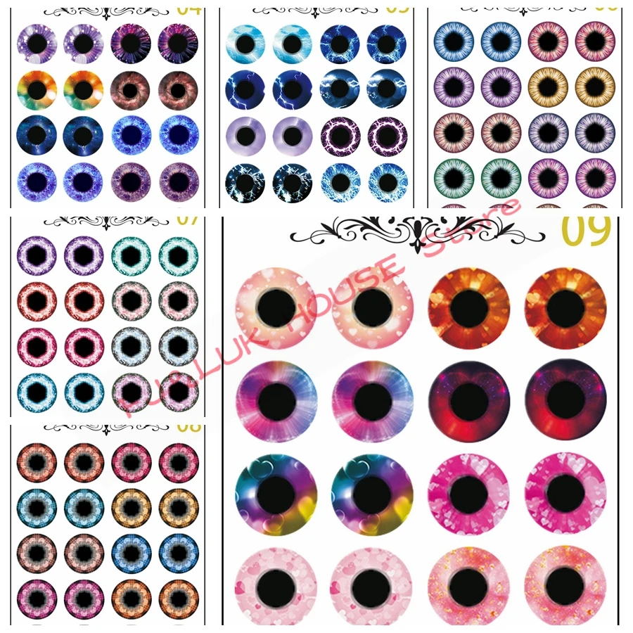 10 Pairs/set Star Series Shinning Star Eyes Chips Pattern DIY Dolls Eyechips for DIY Making Blyth BJD Dolls Eye DIY Tools