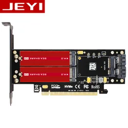 JEYI-adaptador SK16-PRO NVME NGFF x16 PCI-E3, velocidad completa, 2280 M.2 hoja de aluminio, conductividad térmica, ventilador de oblea de silicona, refrigeración SSD