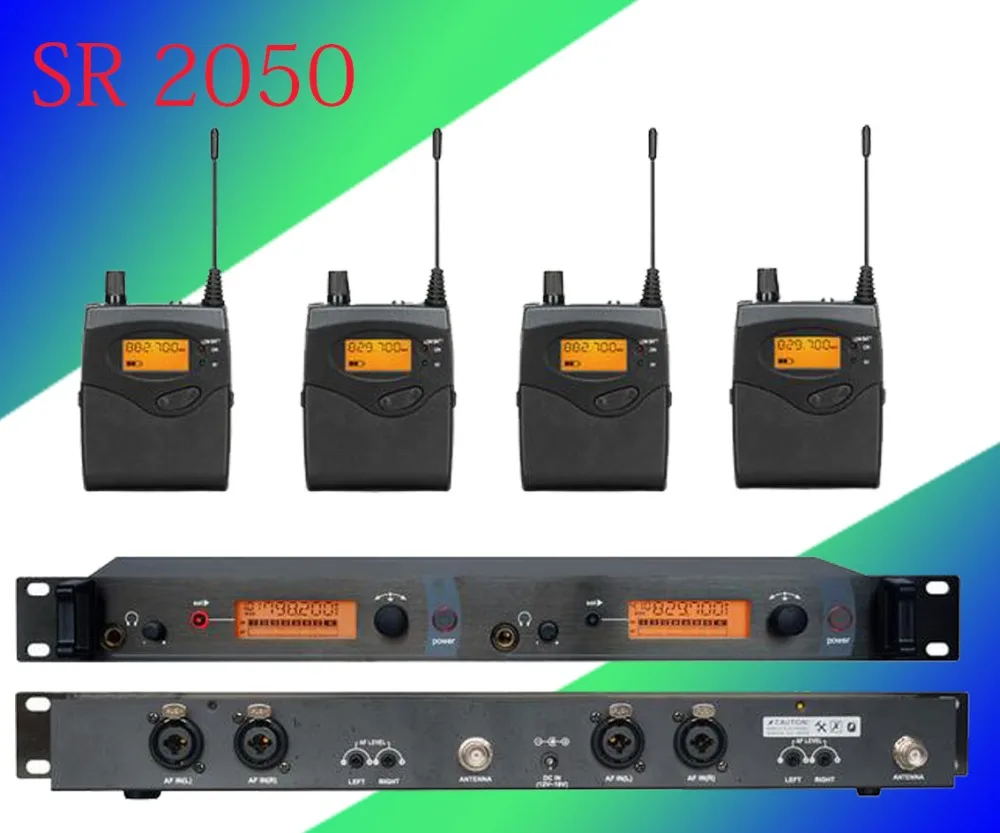 

4 Pack Receivers + Wireless In Ear Monitor System, Professional Dual Channels Transmitter SR 2050 IEM