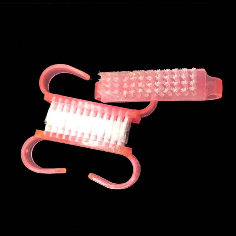 10 pz/lotto polvere di plastica manicure pulita unghie colore rosa per gel UV acrilico polvere rimozione polvere set di spazzole pulite