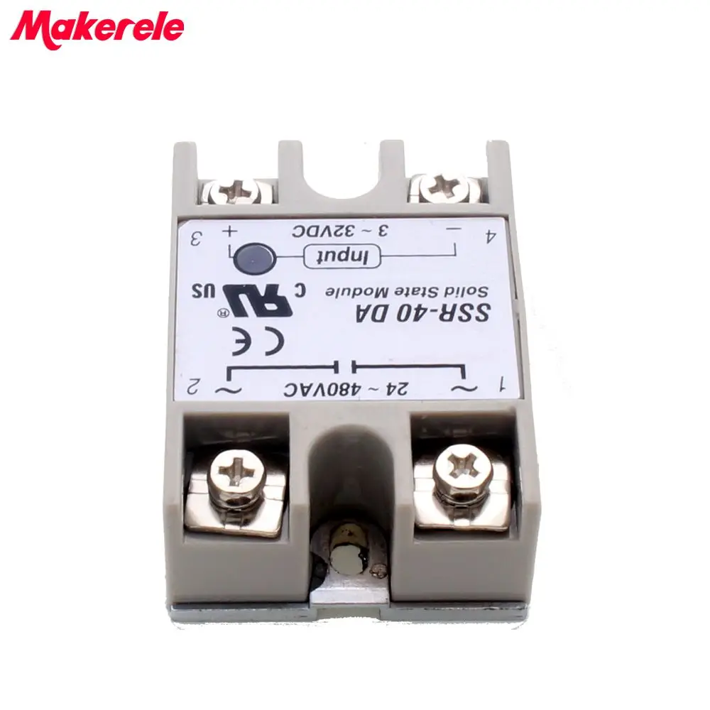 24V-380V 40A 250V SSR-40DA Solid State Relay Module 3-32V DC To AC SSR-40 DA SSR 40A Makerele