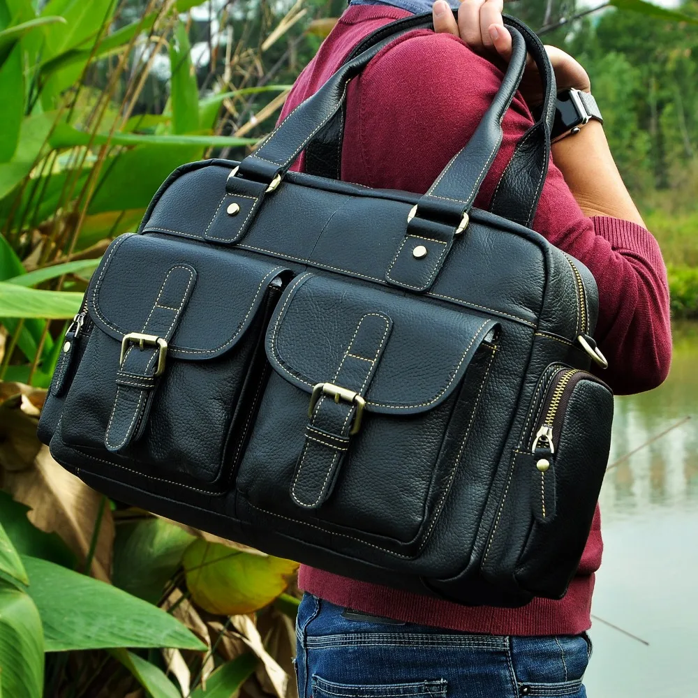 Vendita calda Design vera pelle Casual moda uomo valigetta Business Laptop Case Attache Messenger Bag per uomo 061-b