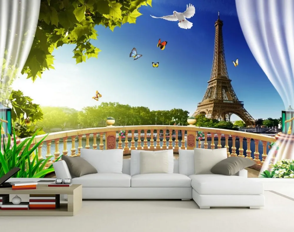 

Wallpapers for living room balcony tower Landscape wallpaper murals custom 3d wallpaper murals Home Decoration