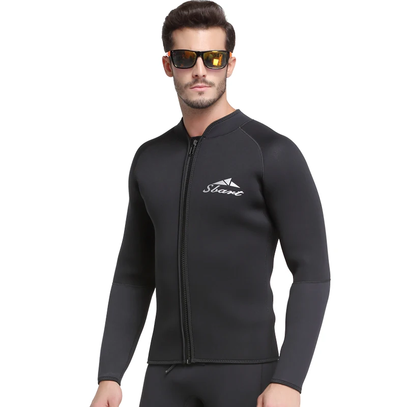 Men's 3mm or 5mm Wetsuits Jacket Long Sleeve Neoprene Wet suit Top Adult Youth Wetsuit Diving Snorkeling Surfing Swimming Suit