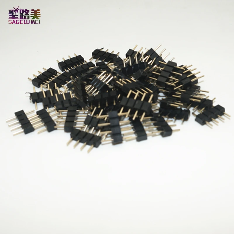 1000 pcs/pack 1K 4 pin Male Plug Connector For SMD 5050 3528 Female RGB LED Strip lamp connector no welding solderless plugs