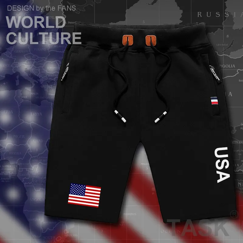 United States of America USA US mens shorts beach new men\'s board shorts flag workout zipper pocket sweat bodybuilding 2017 new