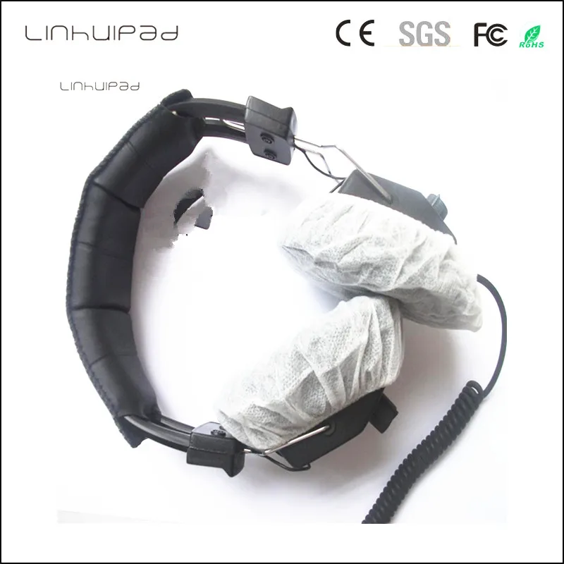 Linhuipad 12-13cm 2 color White and black Non Woven Sanitary mask Headphone Cover widely use for big over head headsets 5000 PCS