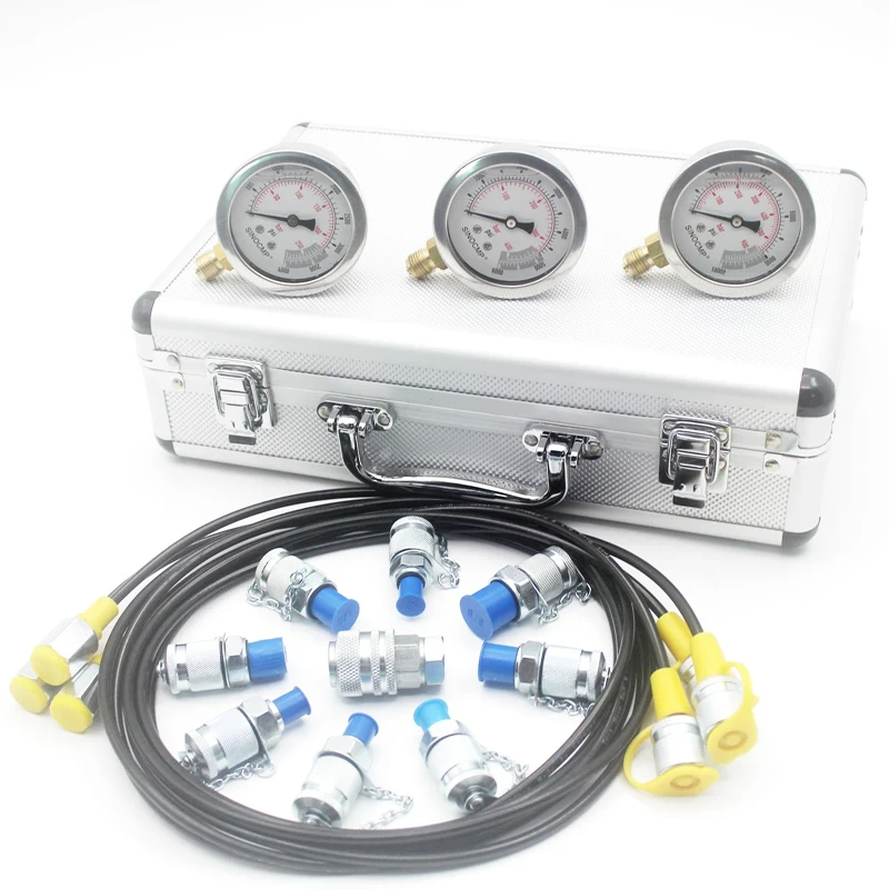 

Excavator Hydraulic Pressure Gauge Test Kit, Diagnostic Tool, Hydraulic Point Tester Coupling, 2 year warranty