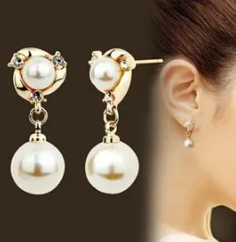 Hypoallergenic Luxury Fashion Wild High-quality Imitation Rhinestones Imitation Pearl Jewelry Long Earrings For Women Oorbellen